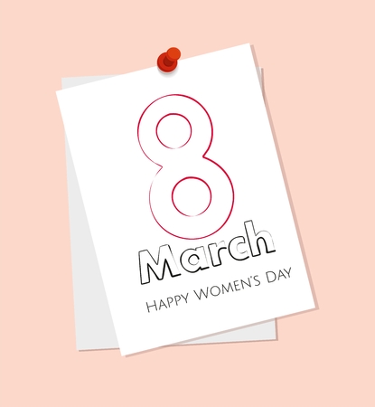 International Women's Day drawing on paperのイラスト素材