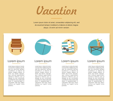 Summer Vacation and Tourism infographic. Vector iconsのイラスト素材
