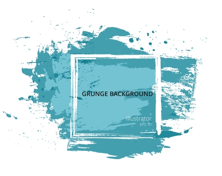 Blue grunge brush background frame.のイラスト素材
