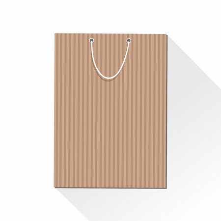 Kraft paper shopping bag with handles Vector Illustrationのイラスト素材