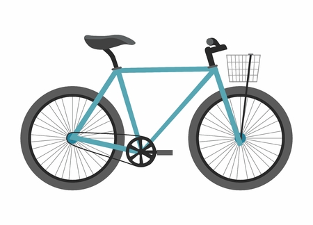 Blue bike bicycle isolated on white background. Vector Illustrationのイラスト素材