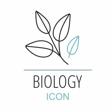 Leaves icon line symbol on white.のイラスト素材