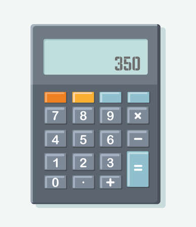 Electronic calculator on blue background. Top view. Vector illustrationのイラスト素材