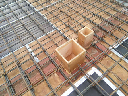 Steel reinforcement for the base plate.の写真素材
