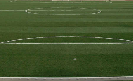 Prospect of a green grass field, football fieldの写真素材