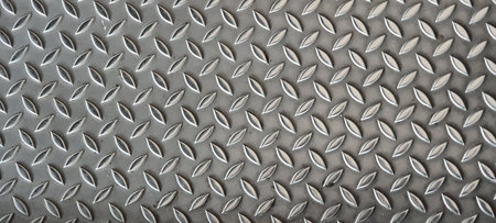 Detailed texture of corrugated perforated steel iron sheet