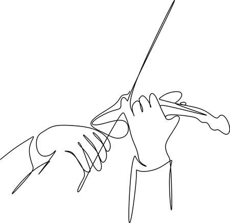 Violin continuous single line drawing vector music instrumentのイラスト素材