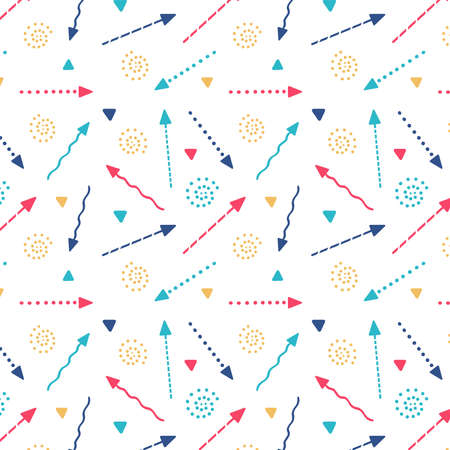 Color geometry pattern in doodle technique for design. Vector illustrationのイラスト素材