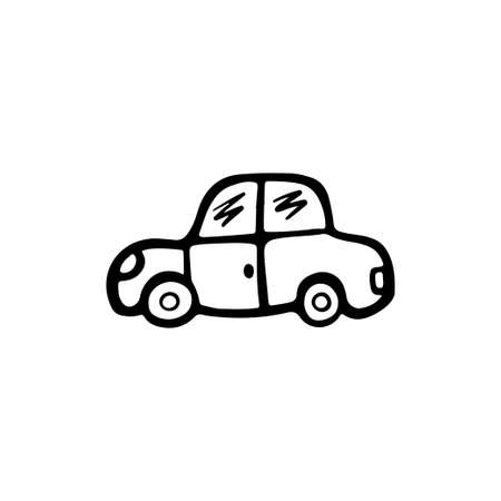 Line art illustration with black toys doodle element for print design.のイラスト素材