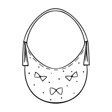 Beautiful doodle woman bag, great design for stickers, fashion journals and for any purposesのイラスト素材