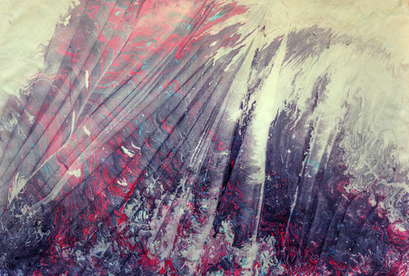 traditional Turkish Ebru technique. painting on water, followed by paper prints. Purple black pattern with linesの写真素材
