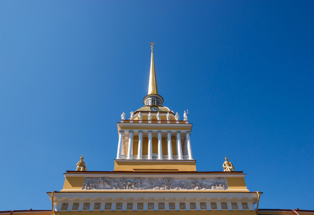 Part of the facade of the Admiralty in Saint Petersburg, Russiaのeditorial素材