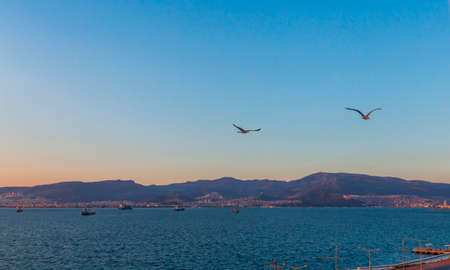 IZMIR, TURKEY â APRIL 12, 2020: Top view empty streets during sunset due to quarantine Coronavirus COVID-19. Izmir, Konakのeditorial素材