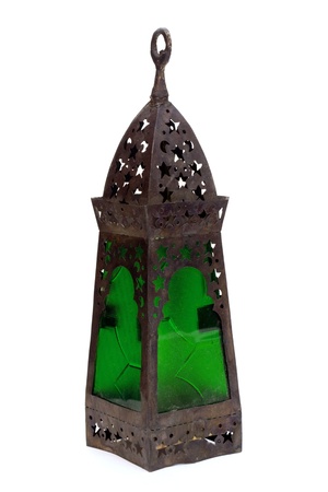 Egyptian lamps with green glassの写真素材