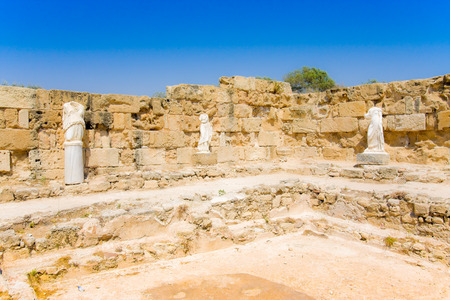 Ruins of ancient theater in town Salamis, Northern Cyprus の写真素材
