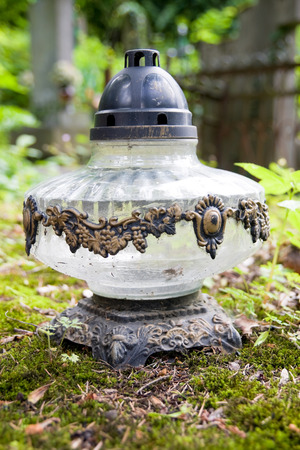 Vintage lamp on cemetery の写真素材