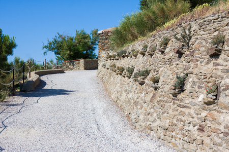 Fort Saint Elme, Collioure along Mediterranean Sea, Languedoc-Roussillon, Franceの写真素材