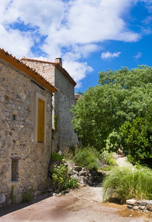 Little village of Eus, one of the most beautiful villages of Franceの写真素材