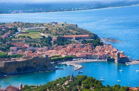 View Of Collioure, Languedoc-Roussillon, France, french catalan coastの写真素材