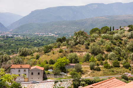 Views of Languedoc-Roussillon from village Eus, Franceの写真素材