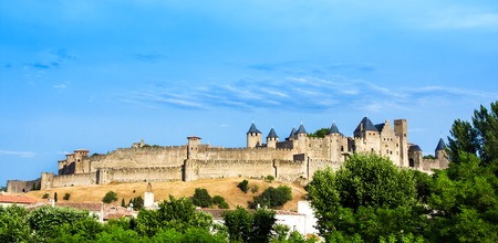 Beautiful view of old town of Carcassone in Franceの写真素材