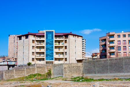 Multi-storey modern luxury apartment houses in Yerevan, Armeniaのeditorial素材