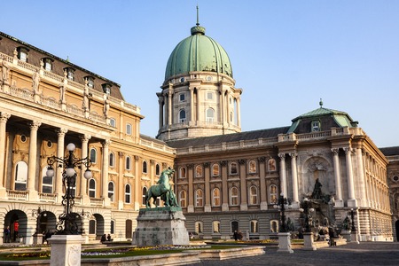 Budapest, Hungary - November 5, 2015: Budapest Royal Castle - Courtyard of the Royal Palace in Budapest. Hungary.のeditorial素材