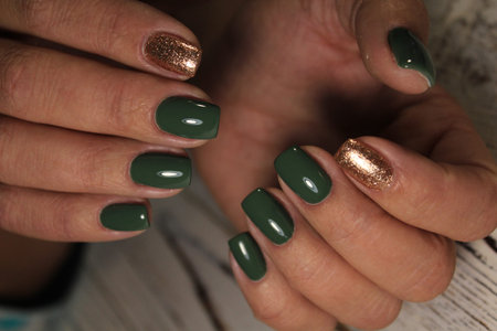 glamorous beautiful manicure on a trendy texture background