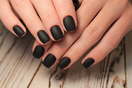 glamorous manicure of nails on beautiful female hands