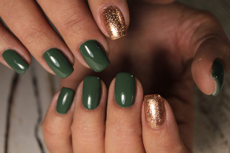 sexy manicure of nails on beautiful female hands