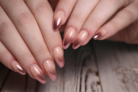 glamorous manicure design on trendy textural background