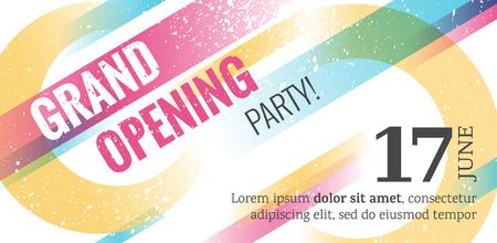 Grand opening horizontal banner. Abstract geometric  colorful background. Vector Illustrationのイラスト素材