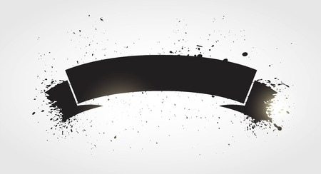 Black ribbon with paint splashes. Vector illustrationのイラスト素材