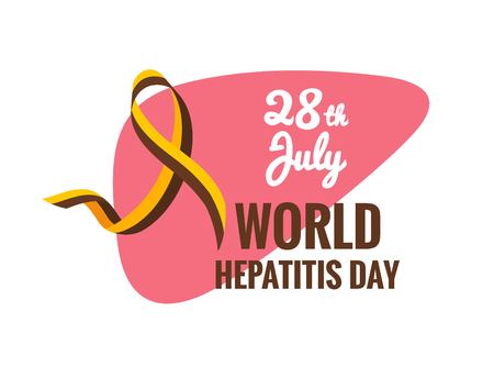 Hepatitis Awareness Ribbon banner.のイラスト素材