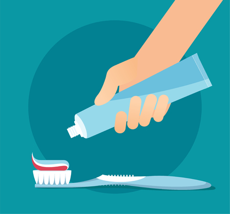 Toothbrush and Tooth paste illustration.のイラスト素材