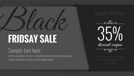 Black friday sale elegant banner. Sale poster with decorative elements and sample text.    Vector illustration.のイラスト素材