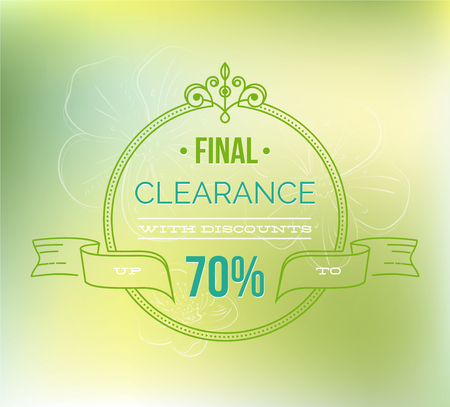Final clearance typography poster - Vector illustration.Spring sale background. Big sale. Sale tag. Sale poster.Eps 10のイラスト素材