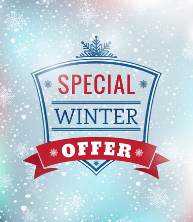 Special winter offer typography poster - Vector illustration. All elements can be edited to fit your layout.Colorful background consist of several separate layers.Eps 10のイラスト素材