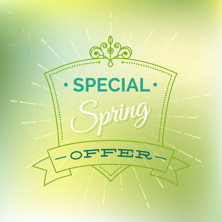 Special spring offer typography poster - Vector illustration.Spring sale scratched background. Big sale. Sale tag. Sale poster.Eps 10のイラスト素材