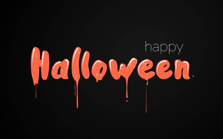 Happy halloween text. Happy Halloween funny calligraphy.  Vector illustrationのイラスト素材