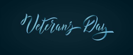 Happy Veterans day text. Veterans day modern brush calligraphy.  Vector illustrationのイラスト素材