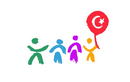 A 23 April National Sovereignty and Children's Day in Turkey. Vector illustrationのイラスト素材