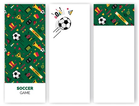 Soccer game abstract banners in memphis style.のイラスト素材