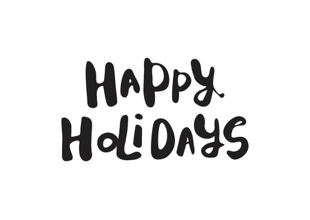 Happy holidays lettering design. Vector illustrationのイラスト素材