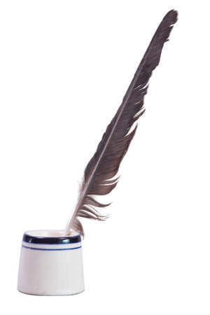 Inkstand and a quill penの写真素材