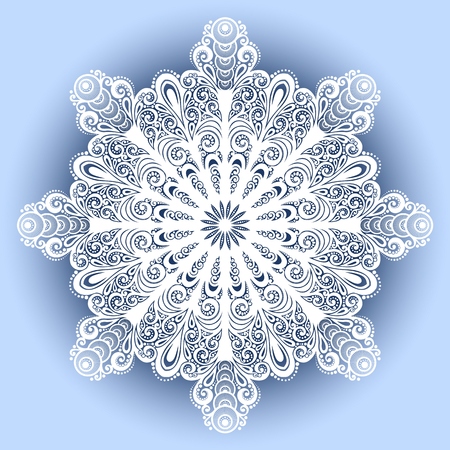 Beautiful Decorative Snowflake  Vector , Patterned designのイラスト素材