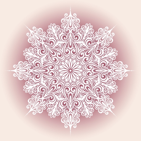 Beautiful Decorative Snowflake  Vector , Patterned designのイラスト素材