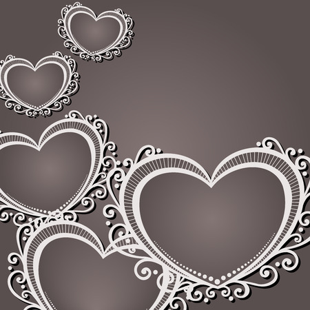 Vector Greeting Card  Vintage Card with Heart のイラスト素材