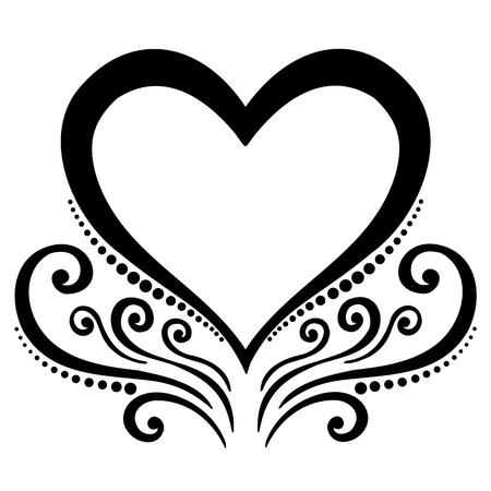 Vector Deco Floral Heart  Design elementのイラスト素材