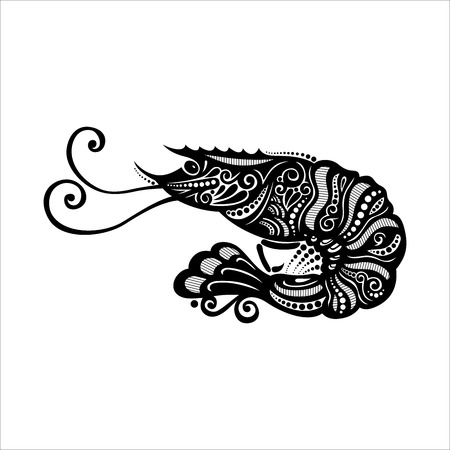 Vector Sea Shrimp  Patterned designのイラスト素材